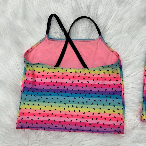 🌸Wonder Nation Rainbow Watermelon Swim Top Sizes M (7-8), XL (14-16) (TOP ONLY) - Picture 5 of 11